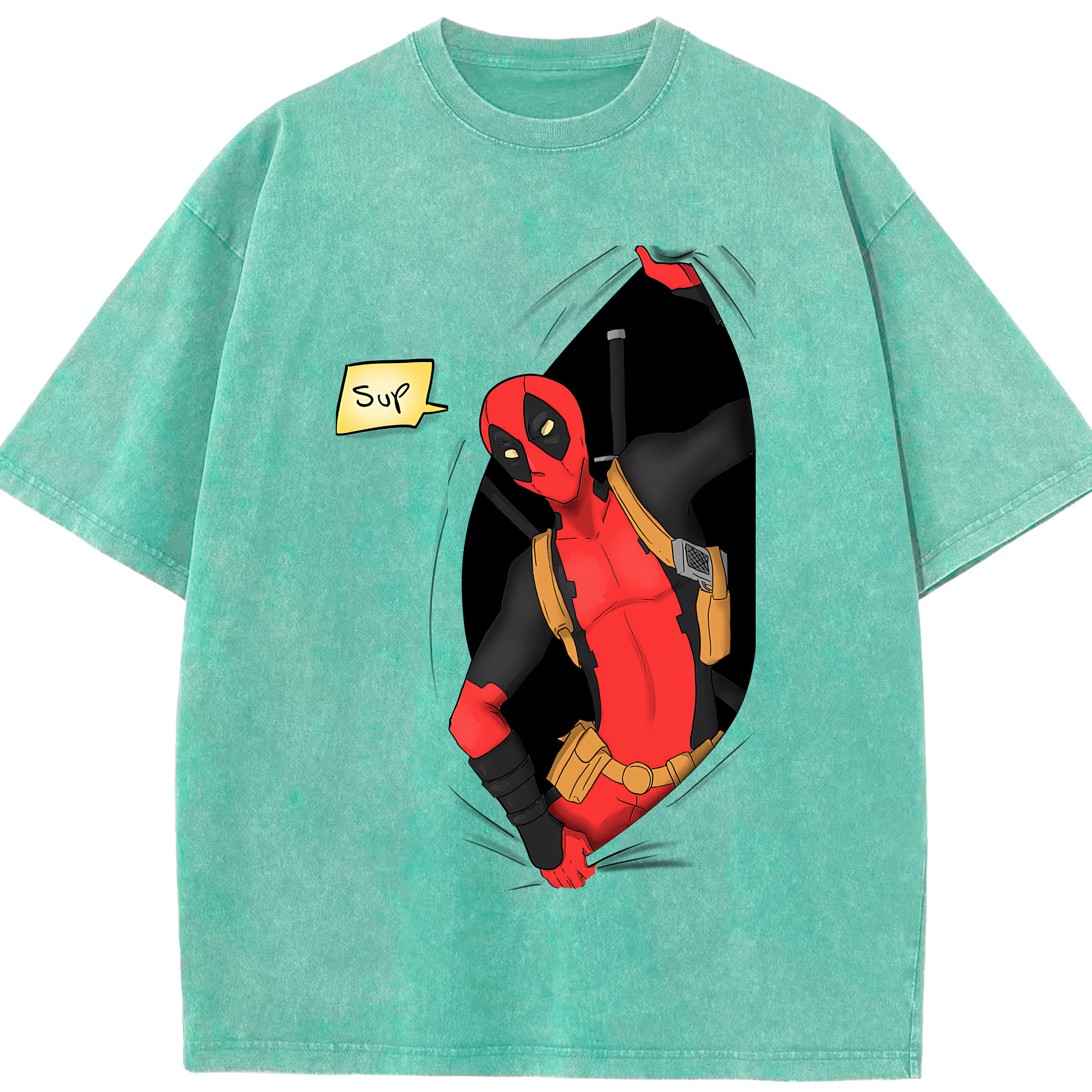 （画像用） Deadpool デッドプール 綿100% ヴィンテージ風 半袖Tシャツ（フロントプリント）